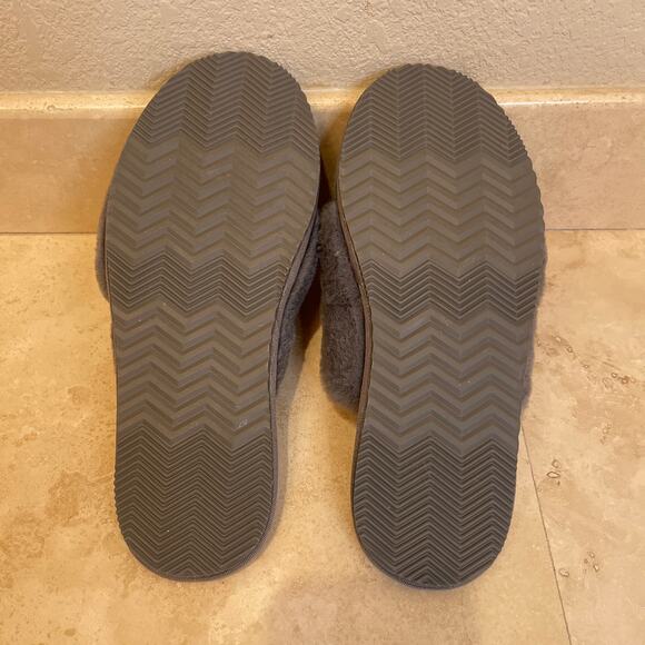 Sorel Go Mail Run Slippers Women’s 8 Gray Faux Fur Slide House Shoes Excellent - Picture 3 of 6
